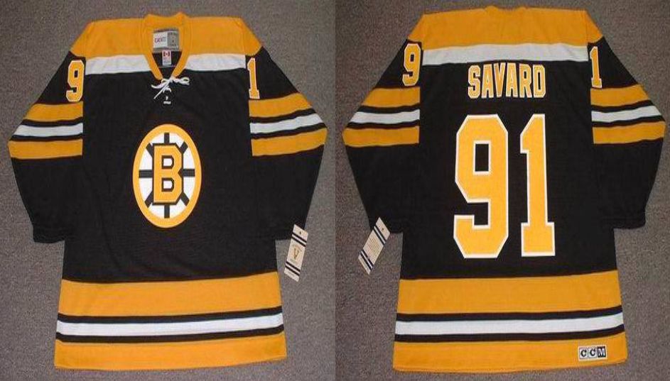 2019 Men Boston Bruins 91 Savard Black CCM NHL jerseys